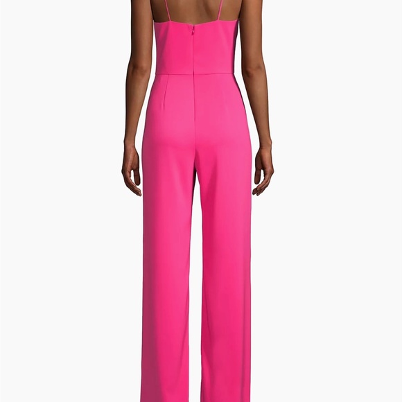 Jay Godfrey Bubblegum Barbie Pink Plunge Finley Jumpsuit Wide Leg Revolve - Picture 4 of 9